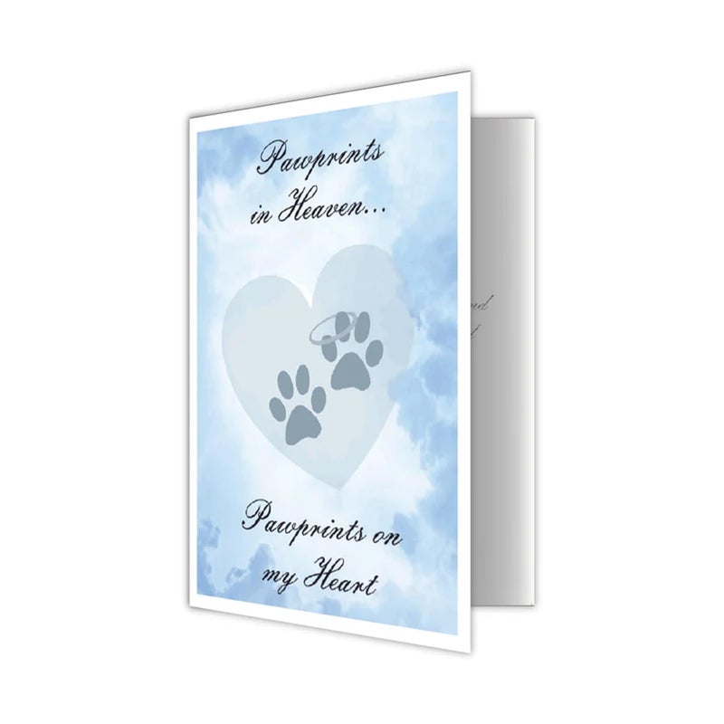 Dog Speak Pet Sympathy Card - Pawprints in Heaven, Pawprints on my Heart - Pet Memorial & Remembrance Card - Image 1